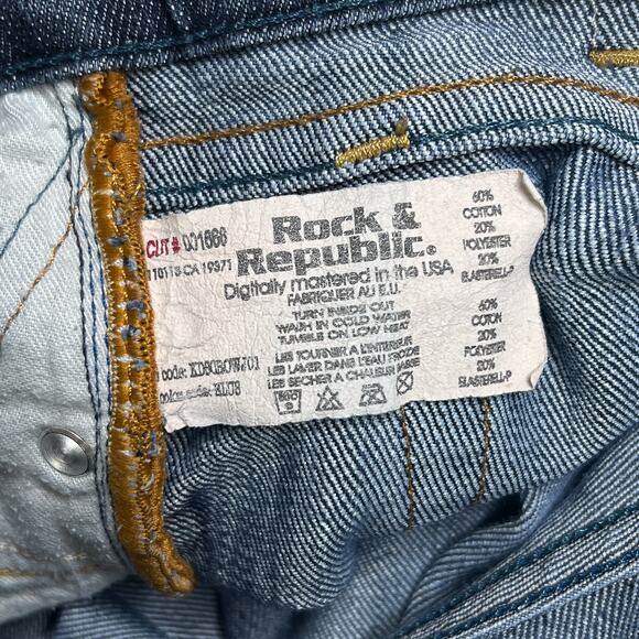 Y2K Rock & Republic Low Rise Bootcut Flare Embroidered Jeans Denim Indie Sleaze - Picture 6 of 10